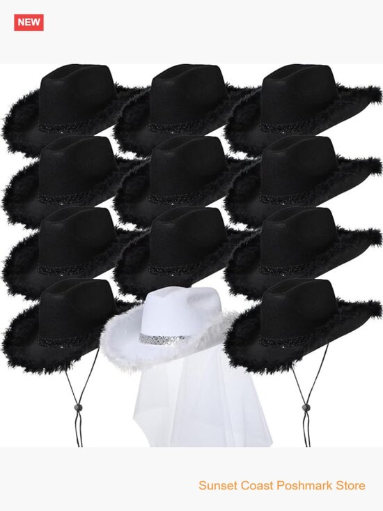 12 Pcs Women Cowboy Hats Bachelorette Wedding Party Costume Accessories